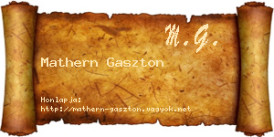 Mathern Gaszton névjegykártya